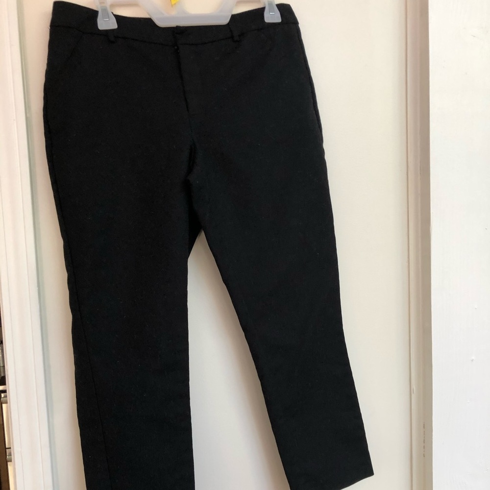Black cropped dress pants
